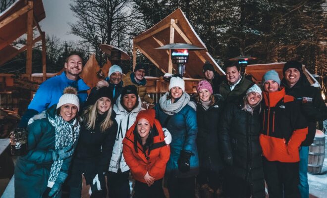 Buffalo Creek - big group on deck - Illinois Brewing